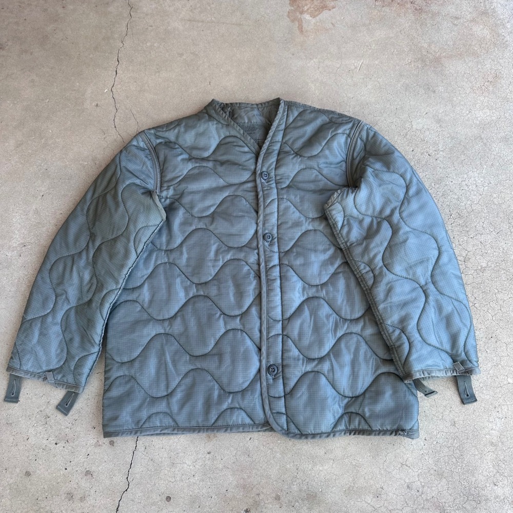 American Apparel M65 Field Jacket Liner Mens Medium Green Good Quilted Military